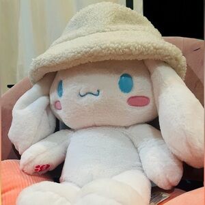 Fluffy White Bucket Hat